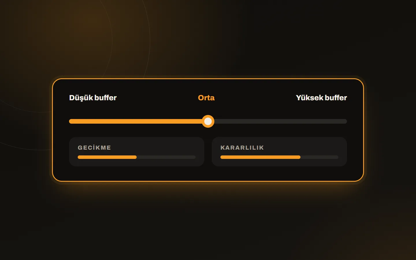 Encoder buffer ayarı: düşük, orta ve yüksek buffer için gecikme ve kararlılık dengesini gösteren kaydırıcı