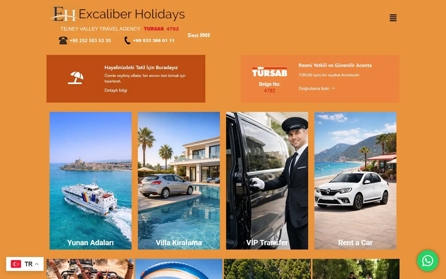 Excaliber Holiday web sitesi