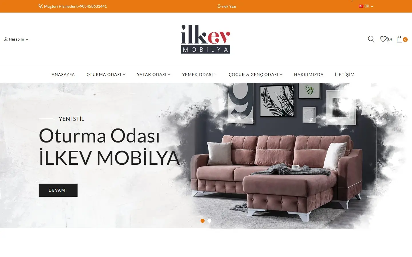 İlkev Mobilya web sitesi