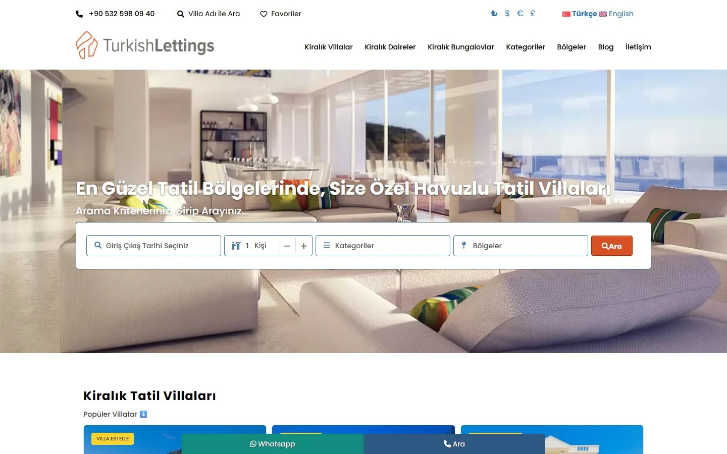 Turkish Lettings website