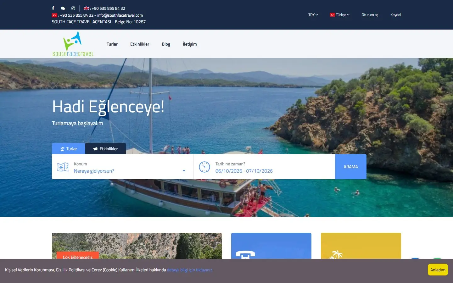South Face Travel website