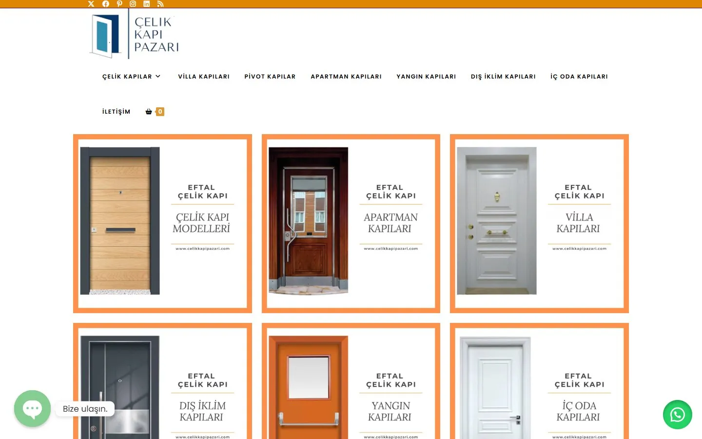 Çelik Kapı Pazarı website