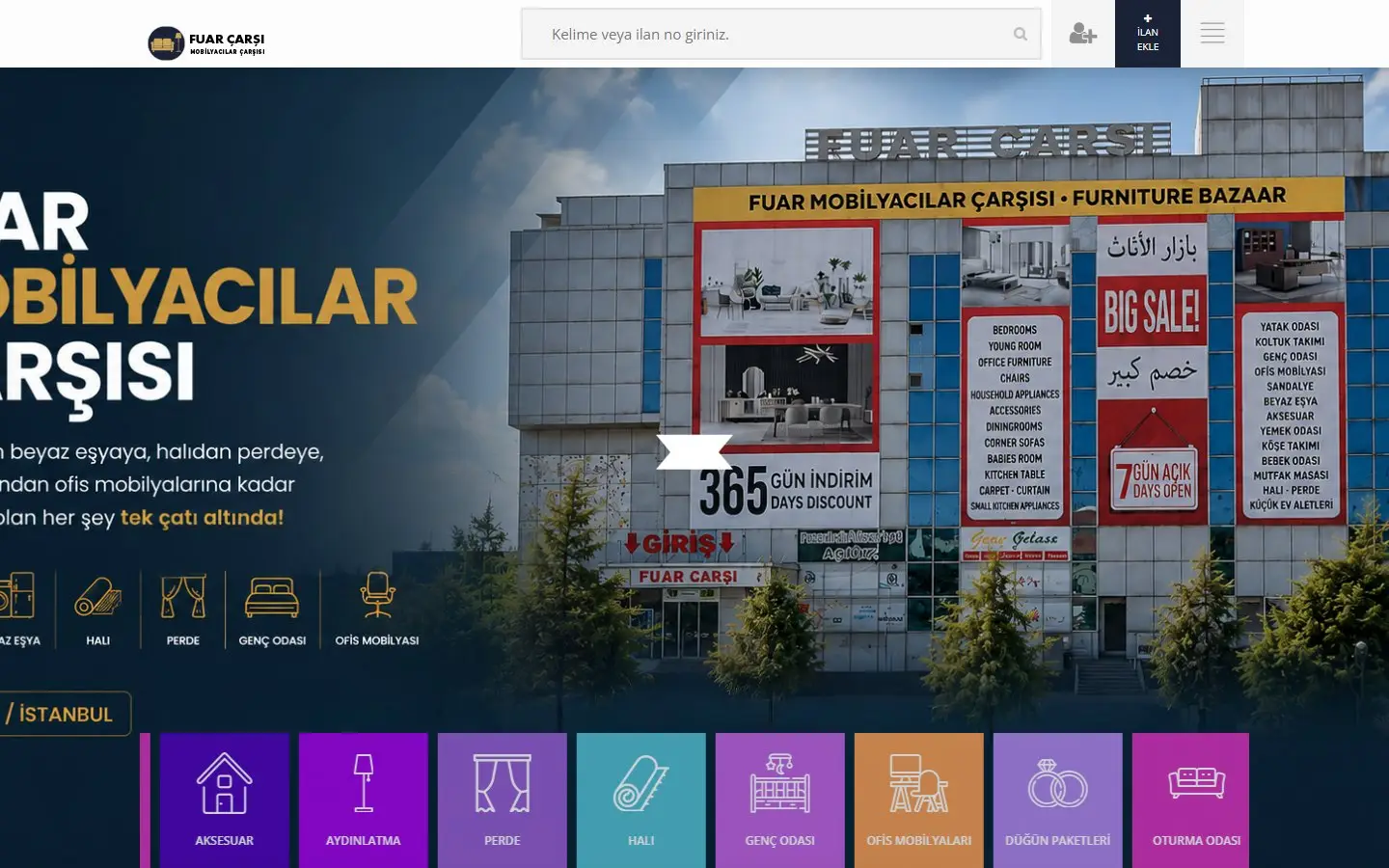 Fuar Mobilyacılar Çarşısı web sitesi