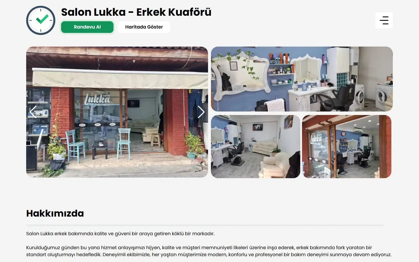 Salon Lukka web sitesi ana sayfası
