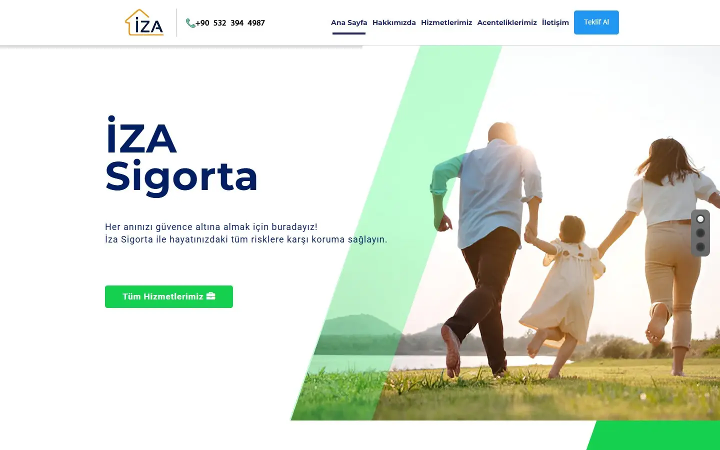 İza Sigorta website
