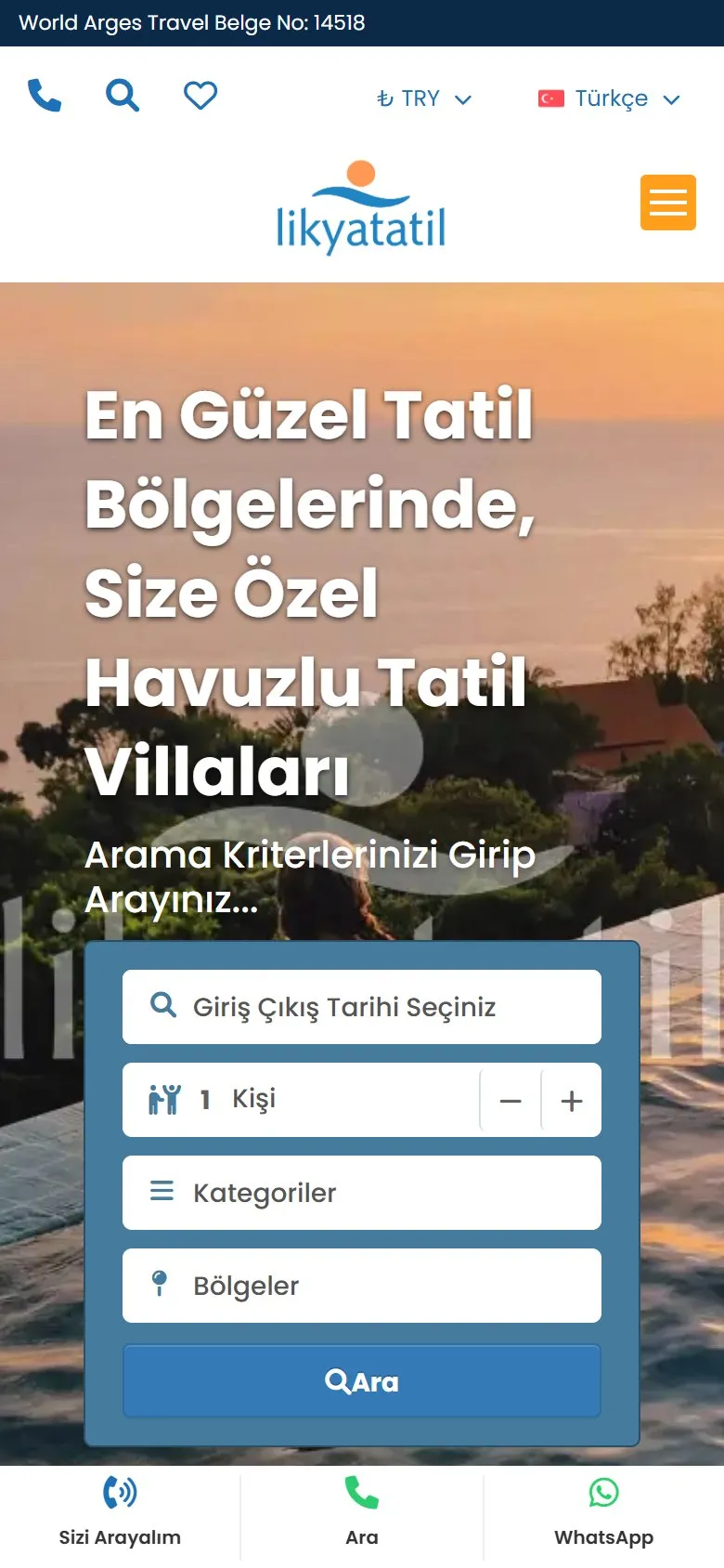 Likya Tatil mobil görünüm