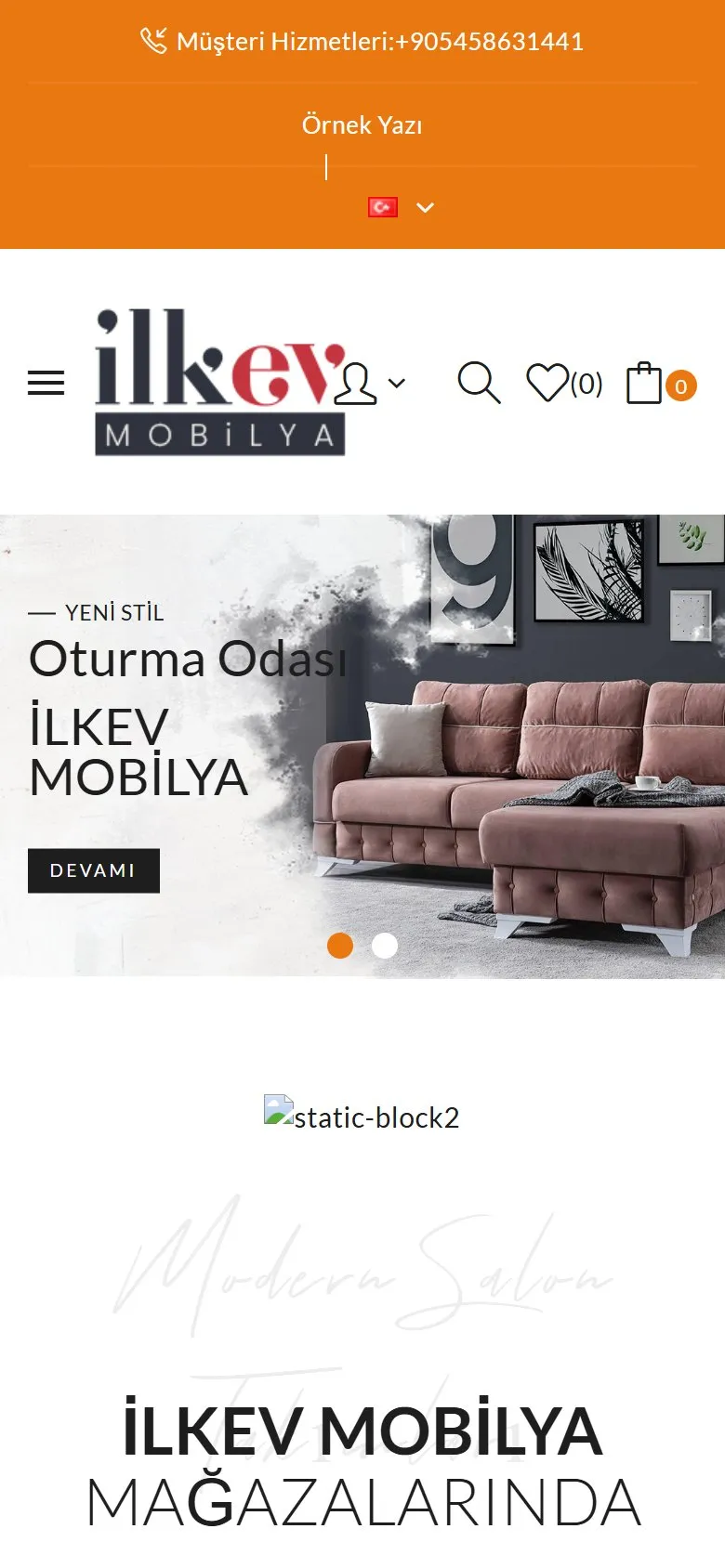 İlkev Mobilya mobil görünüm