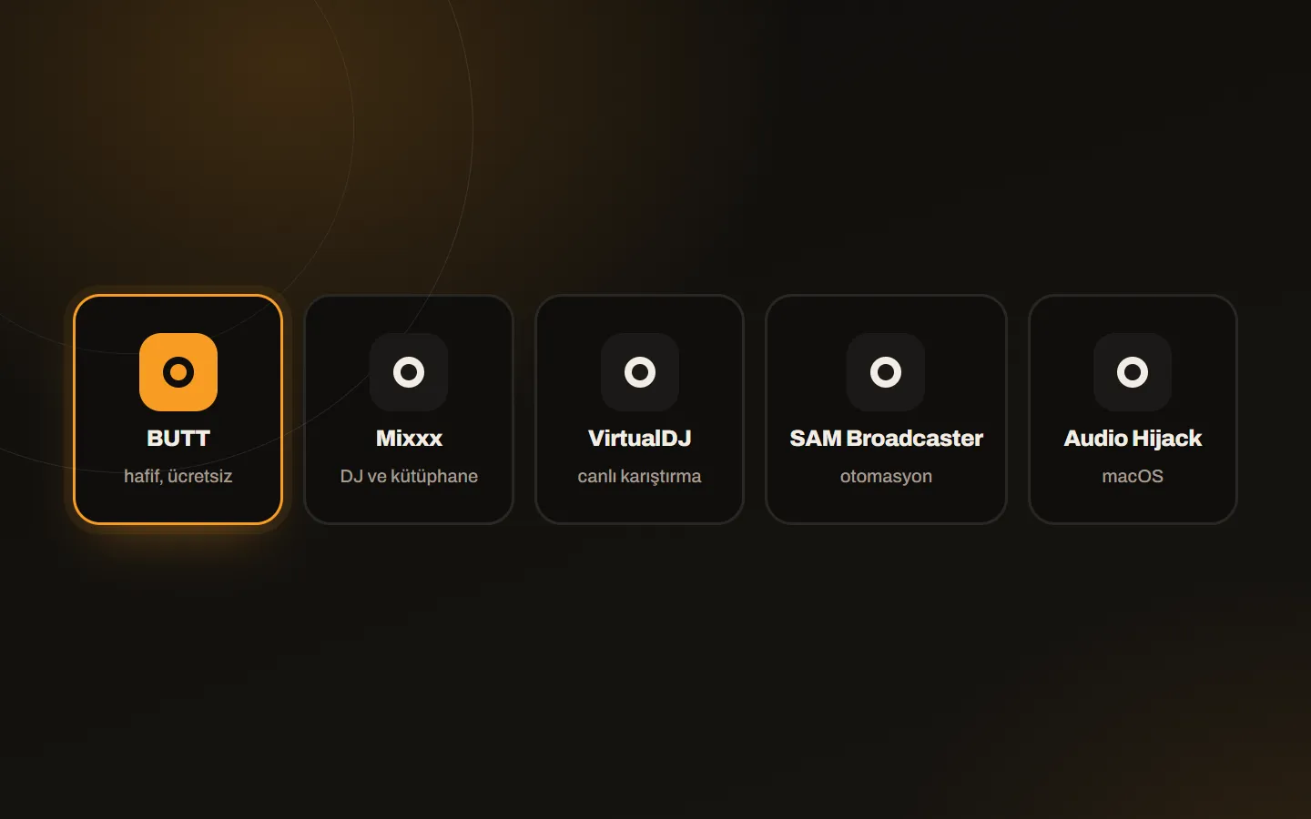 Radio broadcasting software options: BUTT, Mixxx, VirtualDJ, SAM Broadcaster and Audio Hijack cards